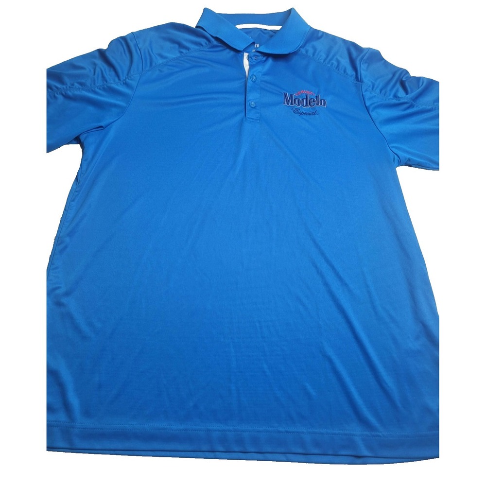 Cerveza Modelo‎ Especial Blue Short Sleeve Polo Elevate Sport Men's XL